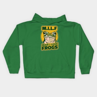 Man I love frogs Kids Hoodie